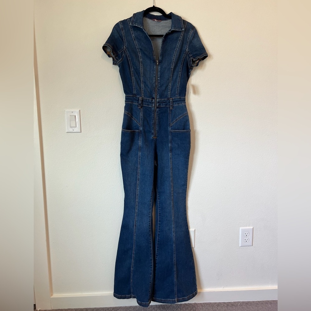 Free people denim jumpsuit NWT